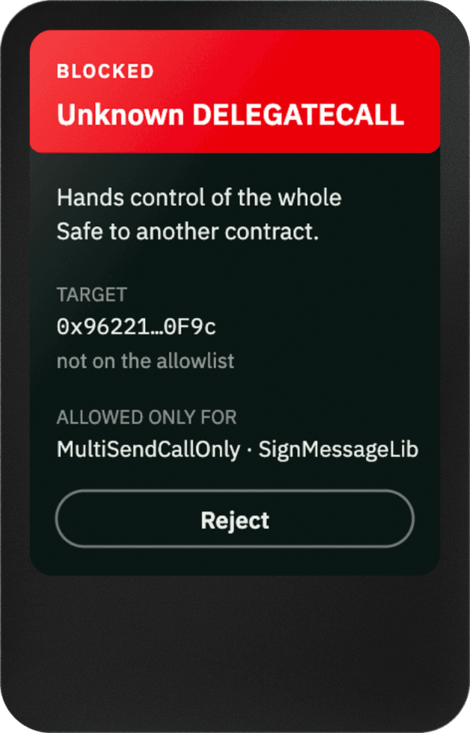 Ice screen blocking an unknown DELEGATECALL
